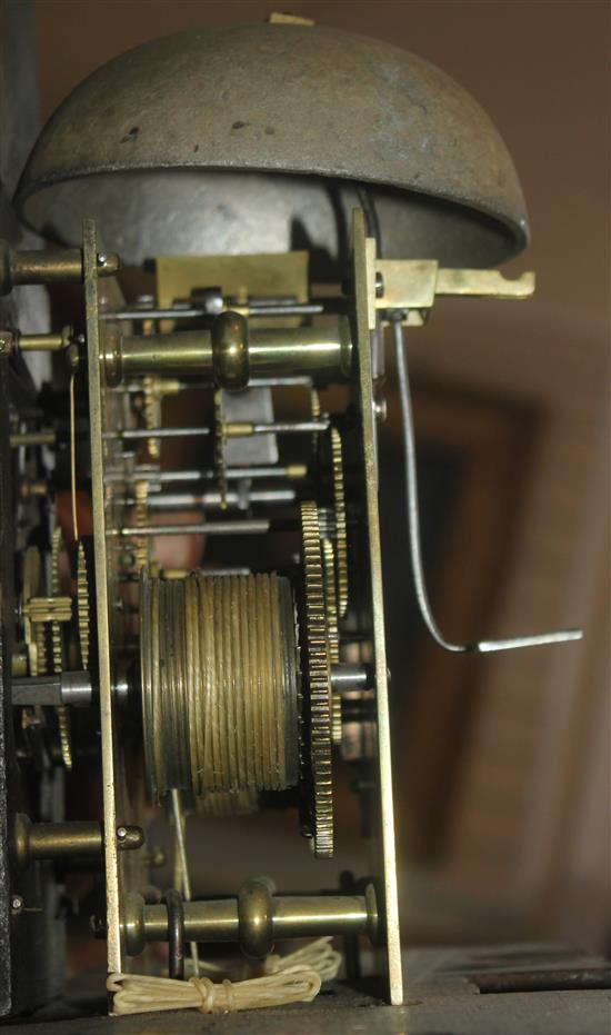 T. Tomkins, Leominster. A George III oak eight day longcase clock, 7ft 6in.